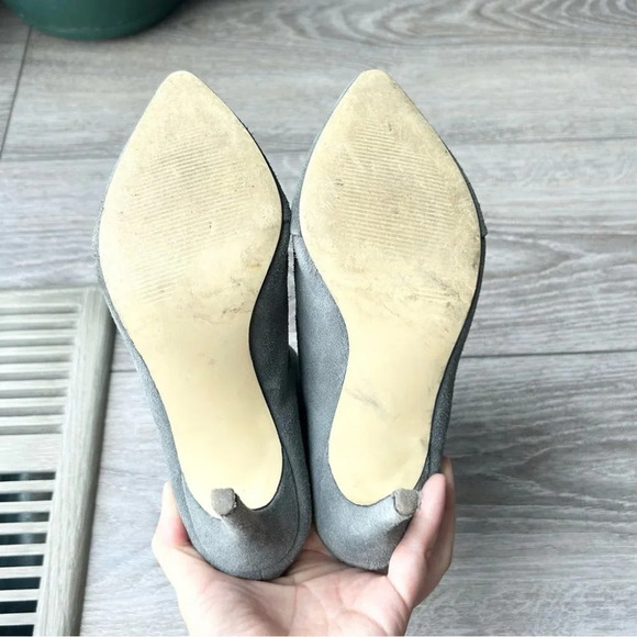 STEVE MADDEN Pilar Gray Suede Fold Over Heeled Boots - Picture 12 of 14